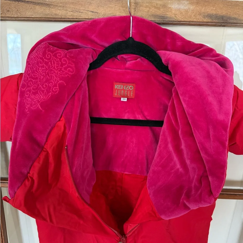 Kenzo Jungle Rare Vintage 80s 90s Red Infant Snowsuit w/ Pink Hood & Lining - 9M